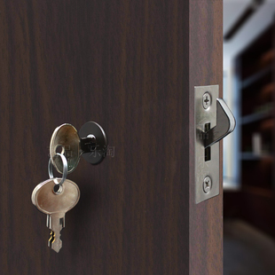 进口迷你移门锁折叠门平贴门锁滑动门锁暗装隐形推拉门移门钩锁