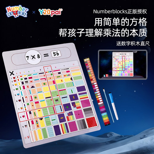 Y20pai·正版授权数字积木乘法口诀表数学启蒙益智numberblocks