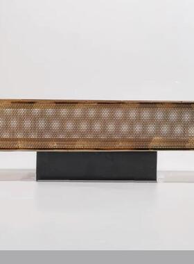 现代轻花奢花瓶金属长方形盆器摆件样板MYL房装售楼处网格花软饰