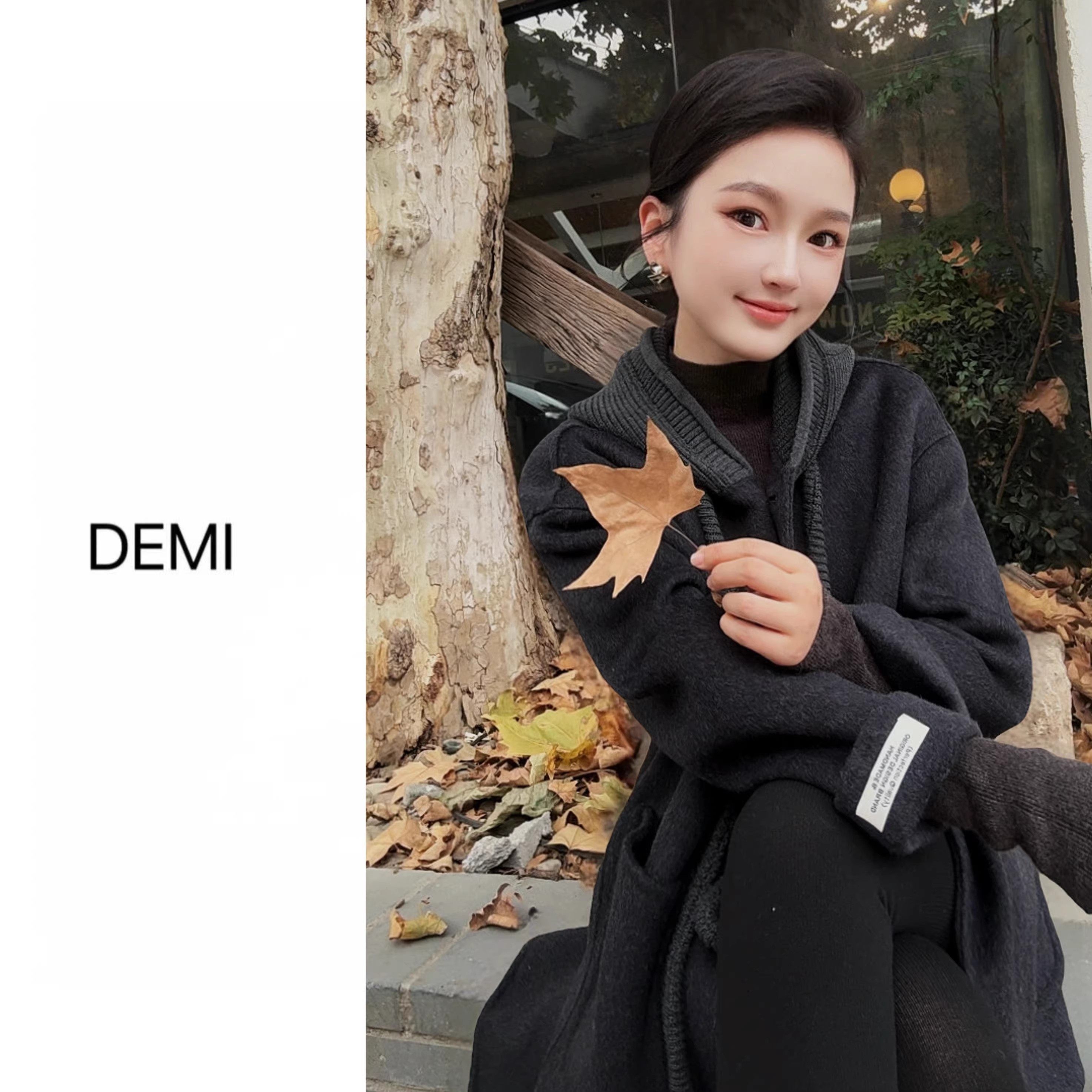 MISS RUILI 定制 2025冬季极简风连帽宽松外套毛呢大衣F1489,女装/女士精品,毛呢外套,淘宝优惠券,粉丝福利购,淘宝优惠卷