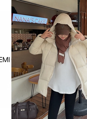 MISS RUILI 定制 冬季韩系温柔连帽加厚保暖羽绒服外套F1493