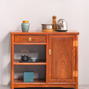 花梨木茶水柜新中式实木家用烧水台餐边柜侧柜中式红木茶几小茶车