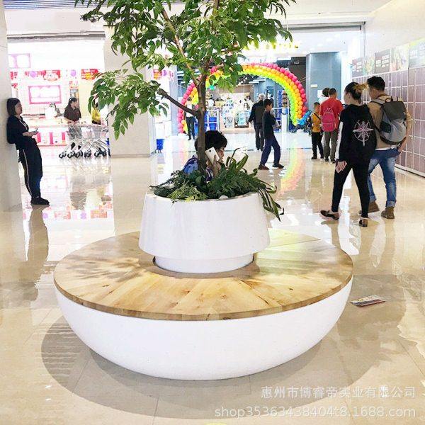 玻璃钢休闲椅商场商业街创意花盆座椅户外广场防水菠萝格花盆树池,商业/办公家具,等候椅系列,淘宝优惠券,粉丝福利购,淘宝优惠卷