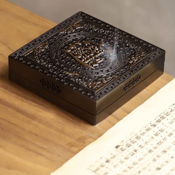 苏工方形香炉招财进宝纯铜香篆一体香道套装家用工具梯形倒三角图片