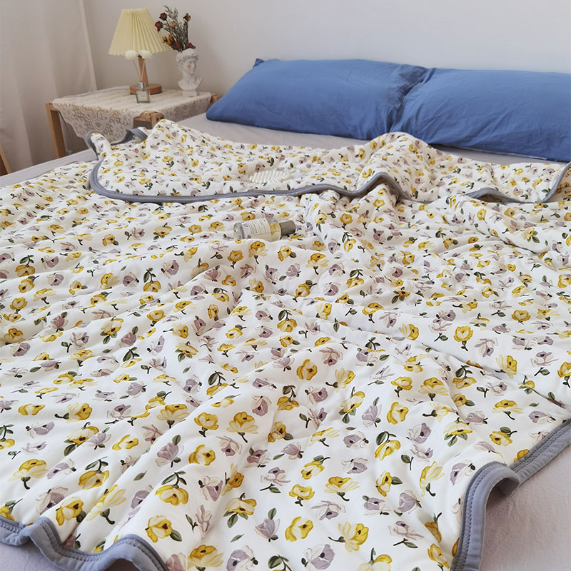 月光巴士夏季空调被软糯s云柔针织夏凉被可水洗薄款被子单双人被