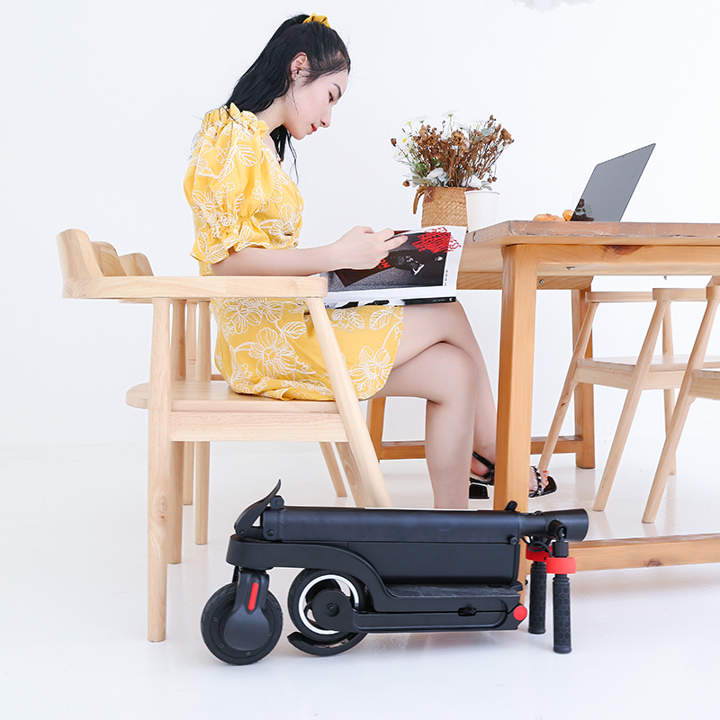 HX智能出行X6电动滑板车成人两轮迷你旅行神器代步黑色自行车包邮