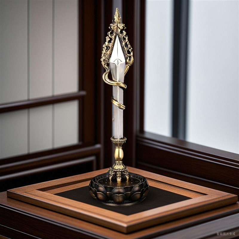 文殊剑精工纯铜金刚杵降魔杵法D器摆件仿古做旧黄铜工艺品纯铜