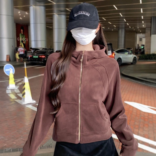 小个子运动连帽卫衣外套女 拉链开衫 2025秋冬季 加厚奥粒绒休闲短款