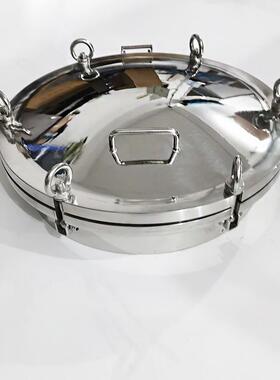 6公压0力不锈钢人孔圆型、方适合发酵罐用人孔盖DN30-500斤法兰开