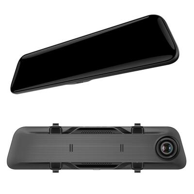 12寸4K媒体后视倒镜行车记录仪1296流高清夜P视86925双镜头车影像