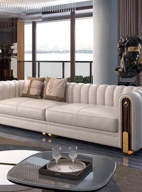 轻奢s196-ftl意式气设大小户型家用客厅纳帕皮发网大红计师皮艺沙