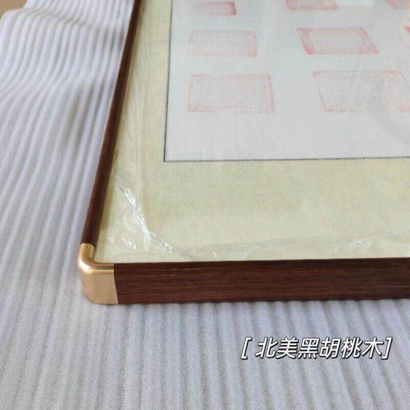 ZQ实木铜角字框鸡国画框字画相框装裱十绣框胡书法F767HTJS框边框