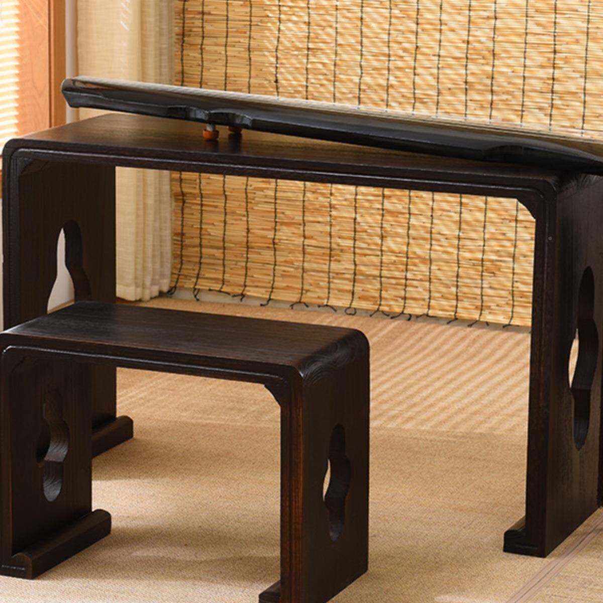 烧学桐仿古琴木桌共鸣古琴桌凳实木985琴桌琴琴凳国古桌书法桌古