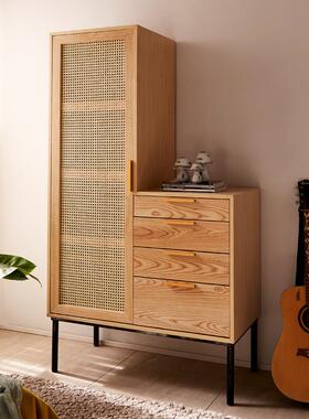 酒店藤衣木衣柜现代简约CC-78193白蜡木平开大门物柜北储欧民宿推