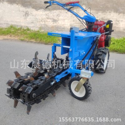 多功能自走式链条开沟机 工程电缆埋线挖管道手扶式柴油挖沟机