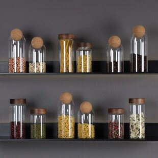 样板房厨房摆件收纳储物罐玻璃罐橱柜摆放菊花豆装饰软装搭配饰品