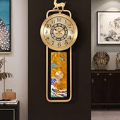 大气挂表轻奢创意时尚 饰壁钟欧式 石英钟 黄铜挂钟家用客厅装 新中式