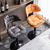 吧台椅现代简约旋转高脚凳家用靠背酒吧椅子收银台升降轻奢吧凳子