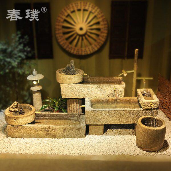 牛槽组合庭院大型流水景观园林摆件装饰流水别墅鱼池公司花园