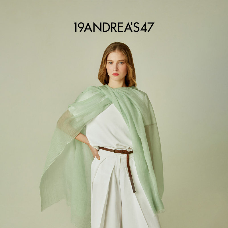 【618抢购】19ANDREA'S47春夏Silky系列Petalo花瓣染棉丝混纺披肩