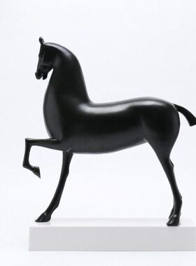 新中式现代创意黑色马艺术品摆件样板房间客厅电视柜玄关软装饰品