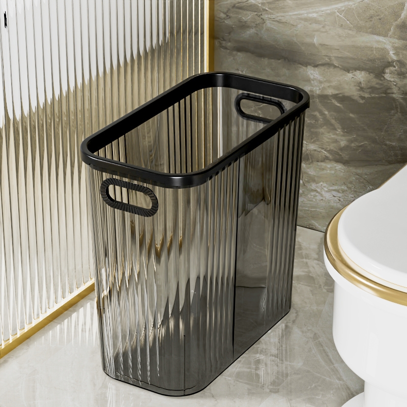 垃圾桶家用厕所i夹缝长方形手提窄缝厨房洗手间透明轻奢卫生间纸