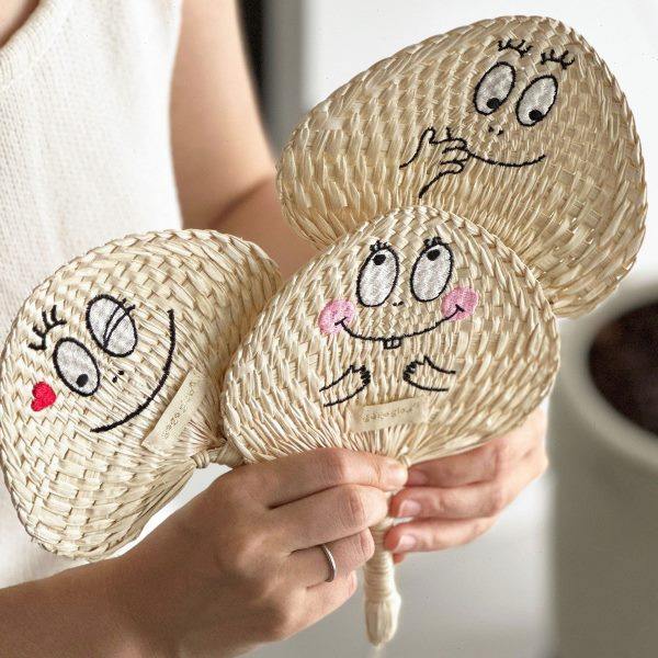 Mini hapi创意手工编织刺绣大扇子夏季驱蚊芭蕉扇随身宝宝蒲扇,居家日用,扇子,淘宝优惠券,粉丝福利购,淘宝优惠卷