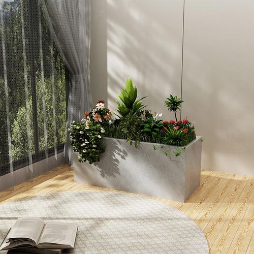 长方形水泥花盆北欧简约水泥花槽镁泥G阳台种植箱户外庭院绿植花