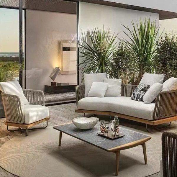 北欧户外沙发家具椅茶几藤编休闲组合阳光房庭院花园实木懒人圆形,住宅家具,户外沙发,淘宝优惠券,粉丝福利购,淘宝优惠卷