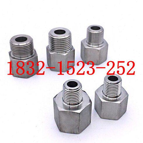 304不锈钢六角变径内外丝接头 补芯 美制转公制NPT1”寸-M25*1.5