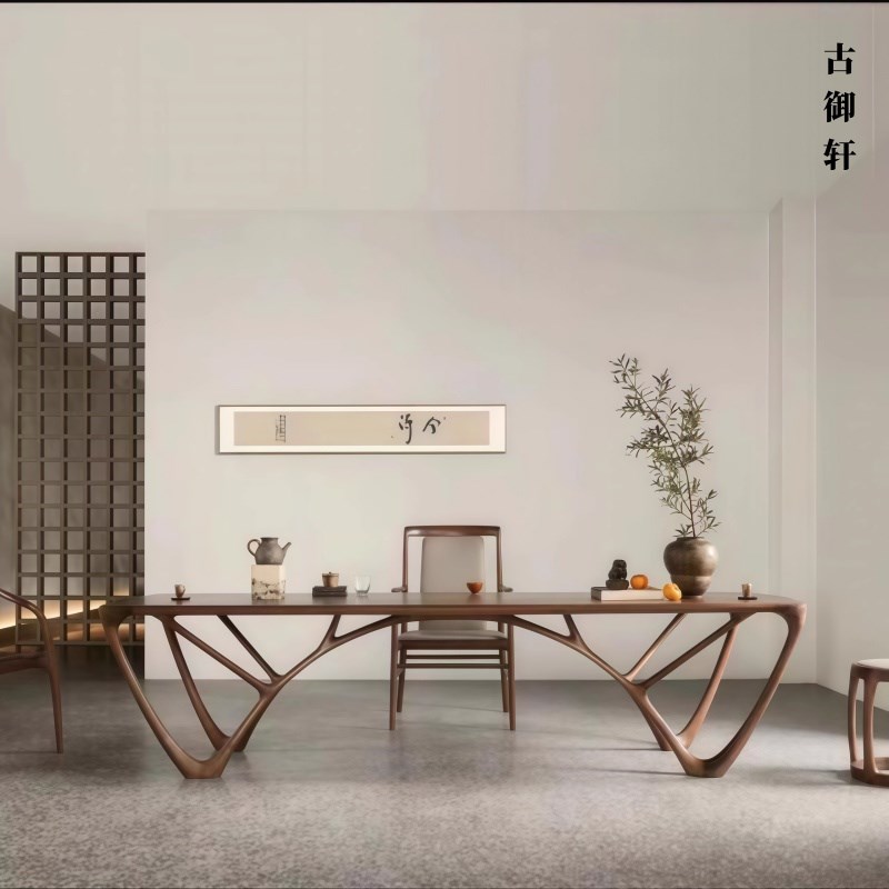 高端现代轻奢禅意新中式茶桌x椅组合宋代美学泡茶桌茶台喝茶桌家