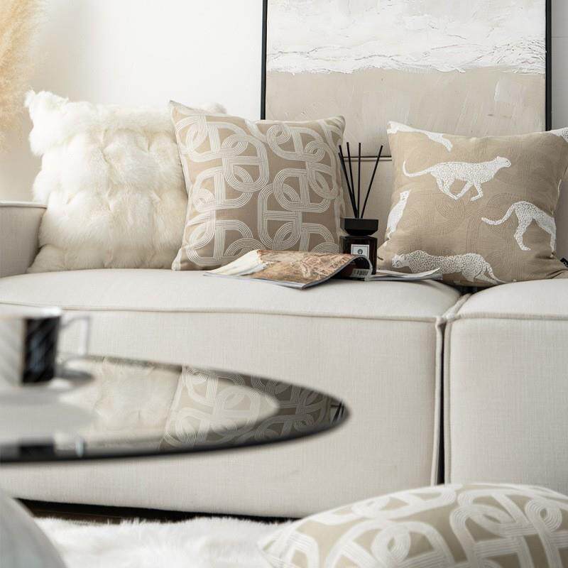 法式垫奶油风高级感客沙发靠抱枕样板间床头20232靠双枕厅面提花