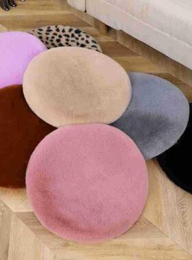 i垫用s兔毛圆记忆棉可拆n洗梳妆凳圆榻榻米垫飘F$p$%pb*窗垫家椅