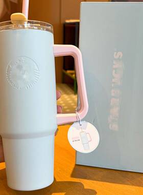 制作款星星同马卡款蓝色不锈钢把形手VPV冰霸吸管龙随杯