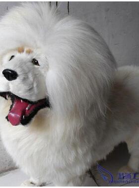 型仿真动物藏獒狗装饰大品摆件照相/影楼道具QUD手工艺品白色藏獒