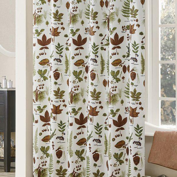 中式浴帘田园风涤纶加厚防水防霉防水布卫生间浴室隔断帘窗帘门帘