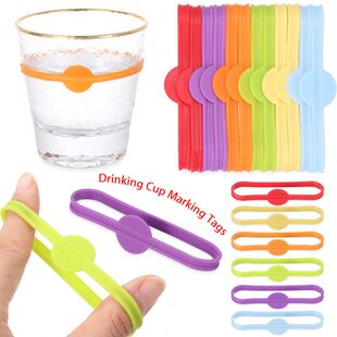 创意酒杯分辨圈标签水平区分标记易拉罐啤酒瓶标识咖啡杯水杯标记