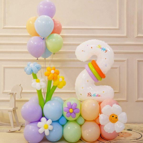 网红儿童周岁生日数字气球花朵立柱派对装饰场景布置背景拍照道具,节庆用品/礼品,发光气球,淘宝优惠券,粉丝福利购,淘宝优惠卷