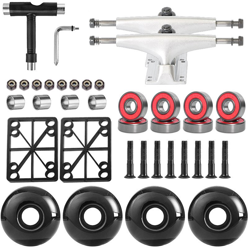 滑板桥5英寸海鸥支架套装双翘滑板桥架52*32MM轮子桥钉垫片配件