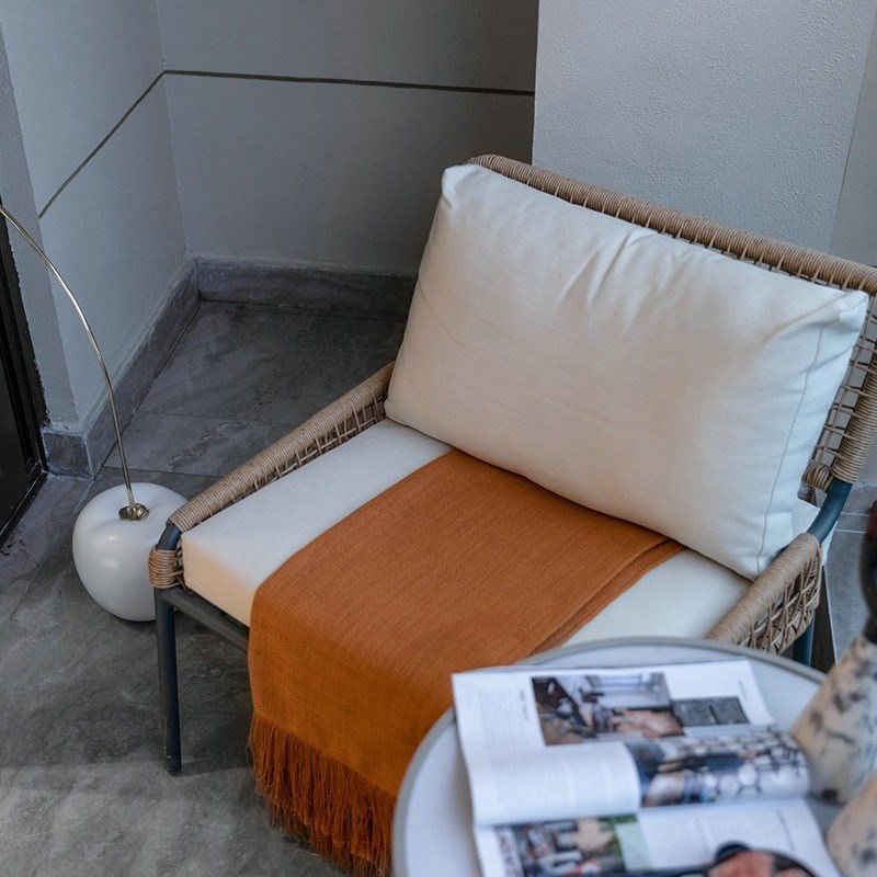 北欧户外藤编沙发庭院别墅花园露天台防水室外阳台桌椅小茶几家具