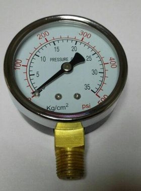 压力表 y-60 压力 0～35kg/cm2 0~500psi 表盘直径60mm 螺纹pt1/4