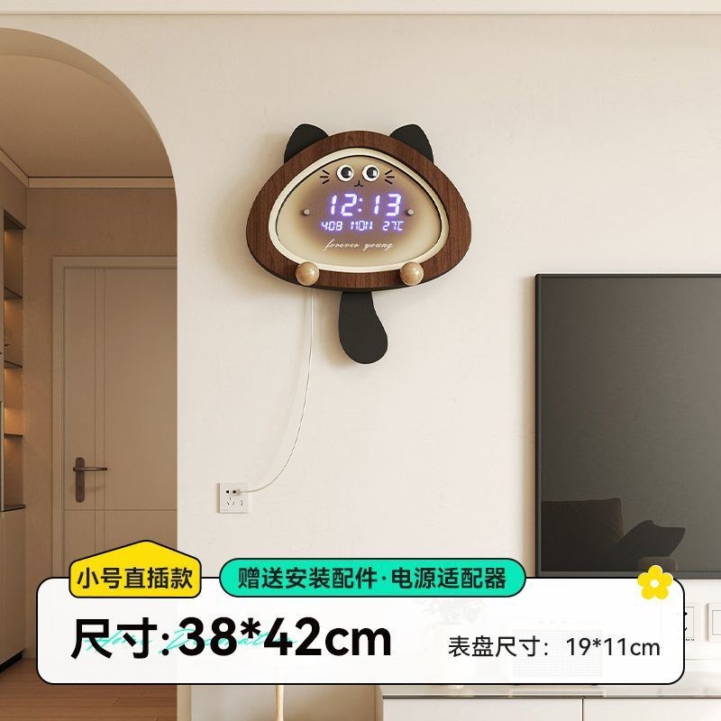 钟表挂钟客厅简约现代大气2023年新款创意电子时钟数字挂墙万