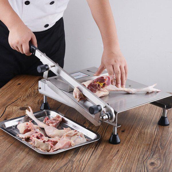 高狮商用切肉片机不锈钢手切铡鸡块机阿胶糕牛轧糖切片机手动砍骨