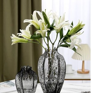 欧式创意玻璃花瓶樱桃透明水养小手球雪柳百合玫瑰水培富贵竹客厅