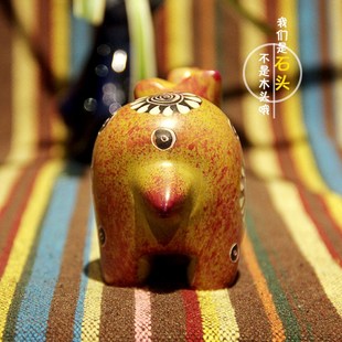 非洲肯尼亚皂石室内特色装饰品摆件桌面可爱犀牛摆件工艺品创意礼