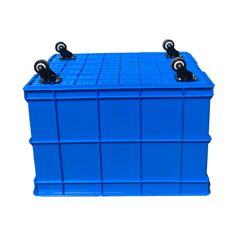 7GWO 特大号加厚长方形带轮塑料周转箱 带滑轮塑料筐 可带盖物流