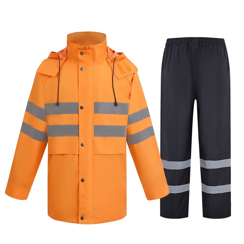铁路专用雨衣男铁路局运输施工运输物流双层反光雨衣橙色印字logo