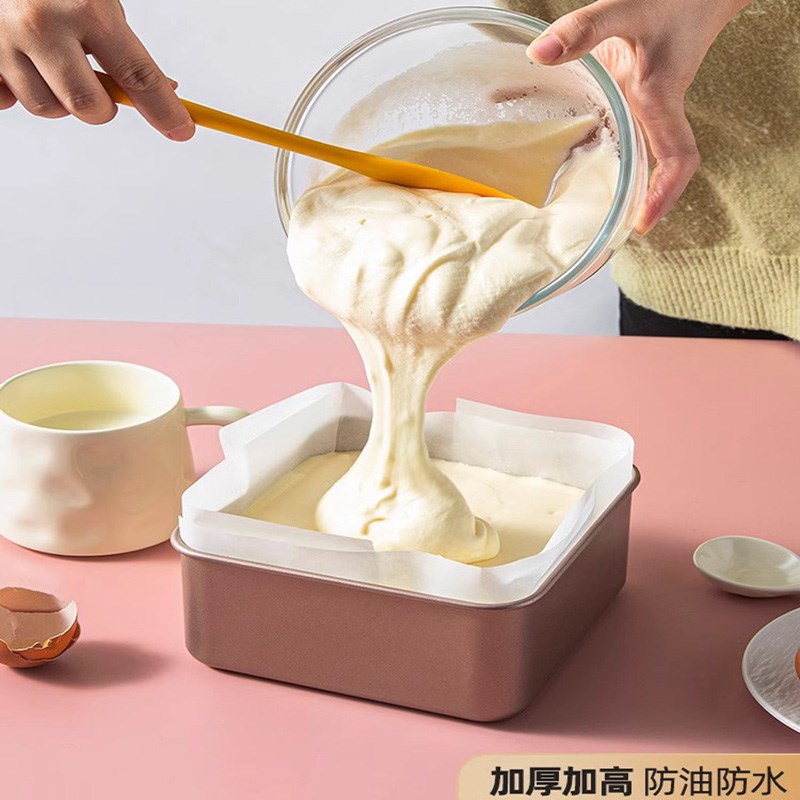 烘焙油纸古早蛋糕模具家用专用油布方形烤箱烤盘6寸吸油垫纸8免裁