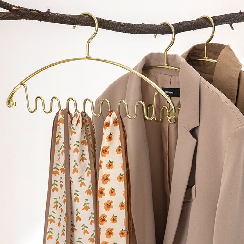 太空铝波浪衣架家用无痕衣挂多功能吊带内衣帽子丝巾衣架挂衣架子