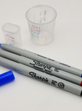 锐意sharpie记号笔黑色无尘笔抗冷冻低温实验室冻存管马克笔12支
